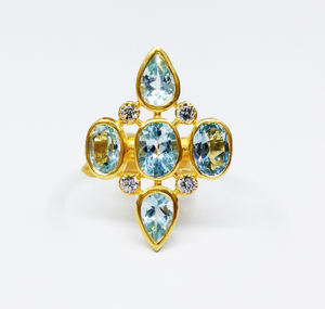 Sterling Silver 925 Gold Plated Cocktail Big Supplier Wholesaler Custom Handmade <b>Cheap</b> Unisex Multi Color Big Gemstone <b>Ring</b> - Product Image 2