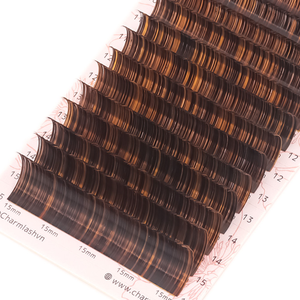 Extensiones de pestañas postizas de visón, color marrón miel, vegana, coreano, PBT, vendedor OEM - Product Image 2