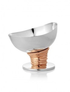 Frutero de Lujo de Acero Inoxidable y Cobre |   Cuenco Decorativo Asimétrico Moderno - Product Image 2