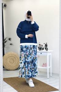 New Season <b>Women</b> TWO PIECE SET Islamic Clothing Abaya <b>Kaftan</b> Wool Turkish Quality - Product Image 4