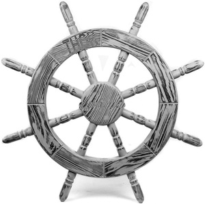 Décoration murale en bois en forme de roue de bateau Thor Nautical, style rustique, décoration circulaire pour la maison, 30 pouces, pièce unique - Product Image 6