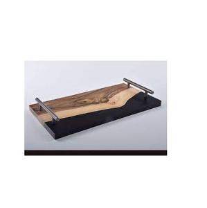 Ustensiles de cuisine cadeau de mariage en résine, vaisselle de cuisine à usage domestique, nouveau Design écologique bois et noir avec forme ronde - Product Image 3