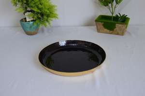 Plateau de service en cuivre brillant, plateau de service en cuivre gaufré, plateau de service en cuivre de haute qualité, style royal classique, plateau de service tendance - Product Image 4