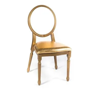 लक्जरी फैंसी शादी पारदर्शी स्पष्ट एक्रिलिक वापस पु सोने धातु लुई कुर्सियों