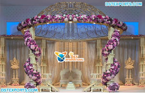 Mandap de Madera Tradicional para Bodas Dhanush, Último Modelo de Mandap de Madera Gujarati, Decoración de Mandap Marvari para Bodas en Canadá - Product Image 6