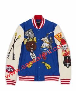 Sanzaf las empresas varsity chaqueta varsity mangas de cuero - Product Image 3