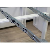 Console de table coulissante en aluminium SERIE 91, finition satinée, design industriel, extension complète, capacité de charge 80 kg, 3000 mm, cuisine, salle à manger