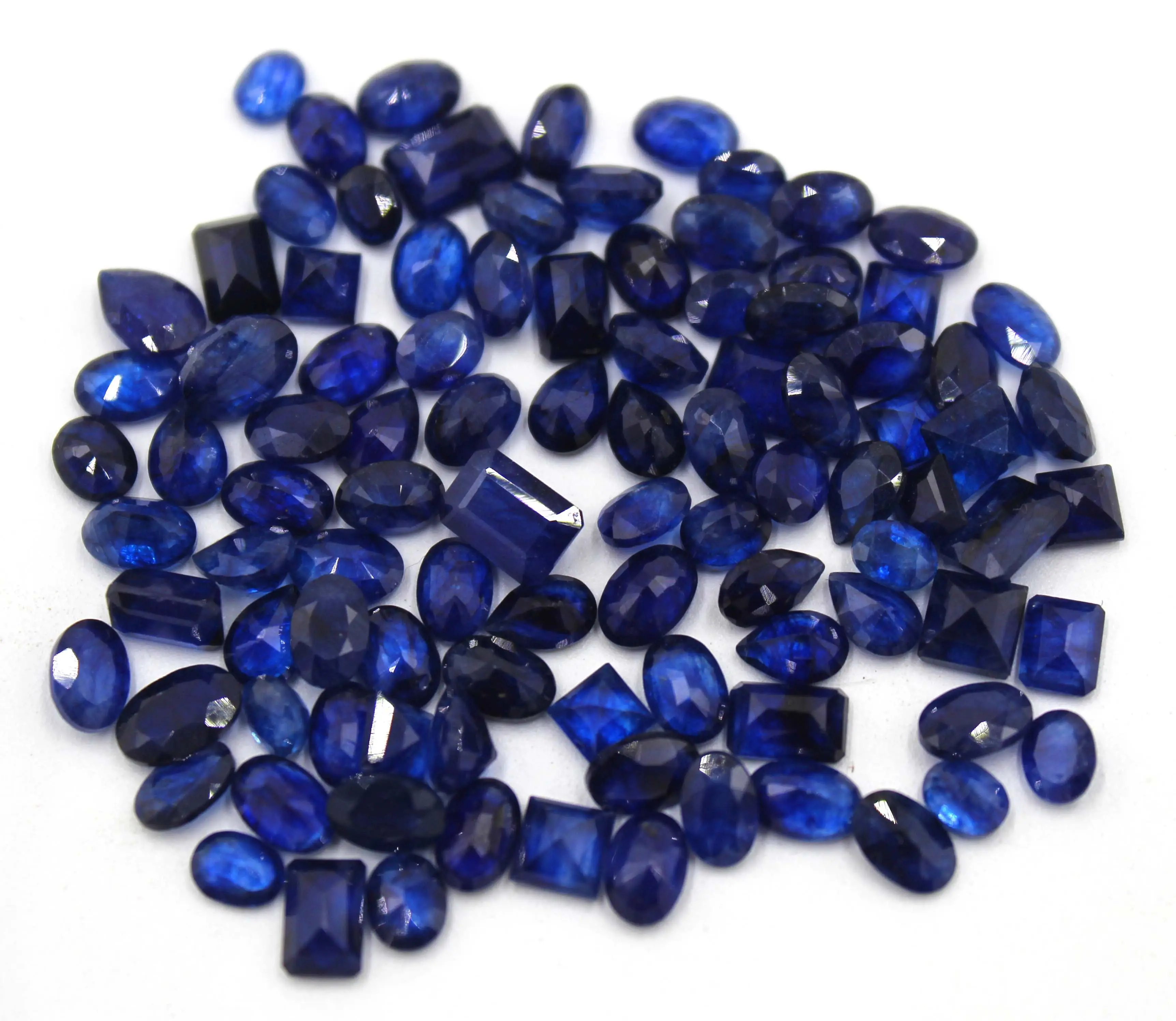 1-3 carati dimensioni gemme sfaccettate leggermente incluse pietre preziose sciolte con zaffiro blu riempite di vetro