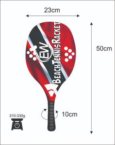 Raquetas de Tenis de Playa Hechas a Medida, Raqueta de Pádel con Cara 100% de Fibra de Vidrio, Empuñadura de Fibra de Carbono, Peso de 320-340g, Combinaciones de Colores y Logotipos - Product Image 2