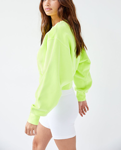 Camisetas de gran tamaño con cuello redondo en blanco para mujer, Sudadera negra, fabricantes de ropa para mujer, sudadera personalizada Plus - Product Image 1