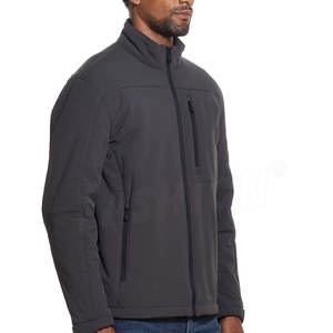 Veste à fermeture éclair en toile pour hommes avec col montant Service d'hiver OEM Veste à fermeture éclair personnalisable au design uni - Product Image 3