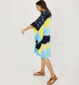 Hit Boutique <b>Women</b> Wear Rayon Tie Dye Short Frill <b>Kaftan</b> - Product Image 3
