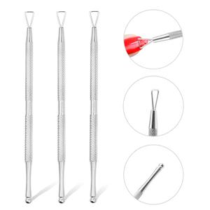 Empujador de cutículas ecológico y removedor de esmalte de gel, raspador pelador triangular de color camaleón, acero inoxidable - Product Image 4