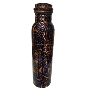 CO-02 Handmade Copper Water Bottle Leak-Proof and Joint-Free with Flower Printed Design Direct Drinking <b>for</b> Home Use - Product Image 2