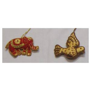 Christmas Hanging Ornament Animal Shape With Beaded Work - Product Image 1