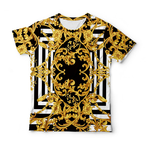 T-shirt stampata sublimata con Logo personalizzato da donna bianco <span class=keywords><strong>e</strong></span> <span class=keywords><strong>oro</strong></span> - Product Image 1