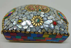 2021 Fashion Design Mosaic Women's Handbag Clutch Evening Party <b>Bag</b> by Lowellcraft.com Metal Flap - Product Image 4