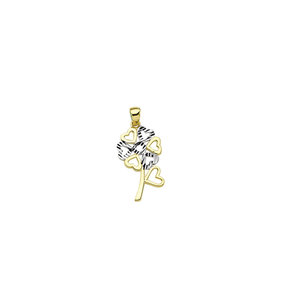 14K <b>Solid</b> <b>Gold</b> Plated Clover <b>Pendant</b> Necklace for Women Nature Inspired Good Luck Charm for Parties Made in Turkey - Product Image 1