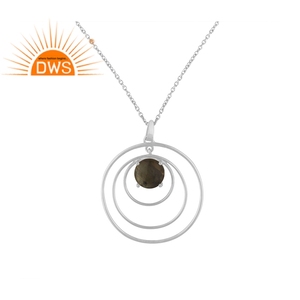 Pendentif rond en pierre gemme en argent Sterling 925, vente en gros, bijoux de créateur - Product Image 1