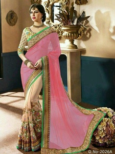 Self Designed Party Wear Designer Saree brodé en soie avec vêtement chemisier - Product Image 5