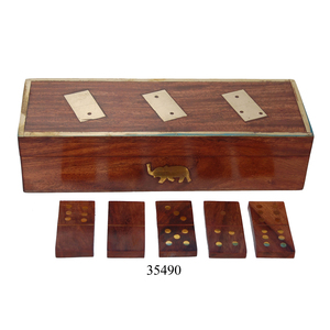 Juego de dominó de madera hecho a mano para niños, caja de juego de dominó con precio barato, caja de juego decorativa - Product Image 5
