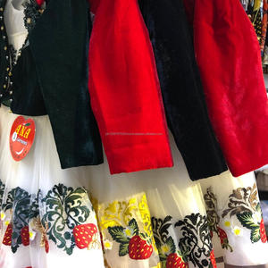 Koti en velours avec robe en filet brodée, nouveau design de fête, design élégant pour robe de mariage pour bébé fille - Product Image 5