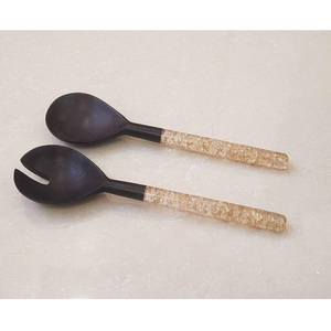 Outils à salade en bois à prix abordable avec poignée en métal Ustensiles de cuisine Serveur à salade en bois Cuillère à salade au design dernier cri - Product Image 4