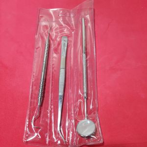 Kit de Examen Dental Básico de 3 Piezas, Juego de Instrumentos de Diagnóstico Dental, Espejo Bucal de Acero Inoxidable, Explorador Dental y Pinzas - Product Image 1