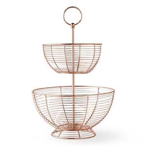 ตะกร้าเก็บผลไม้ทรงกลมทำจากลวดชุบทองแดงทำด้วยมือสำหรับโรงแรมร้านอาหารงานแต่งงาน - Product Image 1