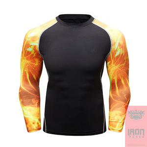New Arrival Men's Short Sleeve Rash Guard Customizable Plain Polyester/Nylon Sports Gear BJJRash Guard-Factory Wholesale - Product Image 5