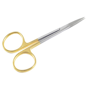 Disponible en stock, fabricación directa de fábrica, tijeras de iris, dentado, curvo, recto, quirúrgico, de acero inoxidable - Product Image 2