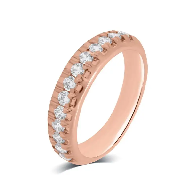 3,840 г, Золотое кольцо с бриллиантами, 14 к, розовое желтое золото GH VVSI, сертифицированное бриллиантовое Ювелирное Украшение, Золотое кольцо вечности, бриллиантовое кольцо с муассанитом