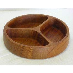 Ustensiles de cuisine en bois d'acacia massif, vaisselle de haute qualité fait à la main, plateau à salade, bol en bois en forme de bois 4 pièces - Product Image 3