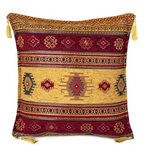 Moutarde-Bourgogne Kilim Conçu Turc et Pouf Coussin Housse De Coussin - Product Image 1