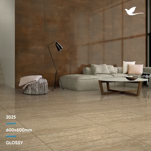 Carreaux aspect glacé en porcelaine polie 600x600 600x1200mm, design marbre indien, pour sols et murs intérieurs - Product Image 3