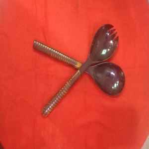 NOORBABA INTERNATIONAL-Conjunto de cuchara de ensalada de cuerno de búfalo ecológico de la mejor calidad, artesanías naturales de estilo animal pulido - Product Image 3