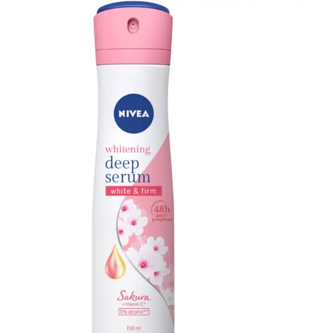 Deodorant sprey Nivea beyazlatma derin Serum beyaz ve firma Sakura C vitamini 150ml x 12 pcs