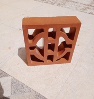 Blocs creux en terre cuite rouge naturelle, briques, carreaux Jaali, utilisés pour le revêtement mural, briques pare-vent, taille 200X200X60 mm, motif perlé