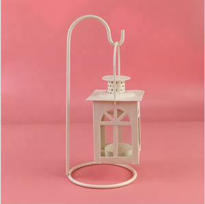 Lanterne avec support en fer, métal et verre Lanterne de sol Éclairage Décoration intérieure Bougeoir Lanterne en fer faite à la main en vrac Fournitures - Product Image 5