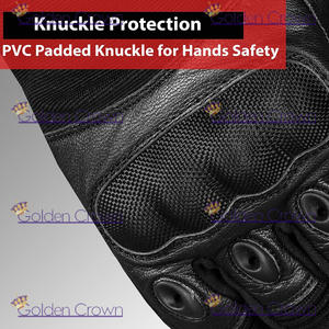 Gants de moto pour hommes Gants de protection en cuir véritable Gants de sécurité pour l'extérieur - Product Image 5