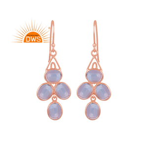 <b>925</b> Sterling <b>Silver</b> Natural Pink Amethyst Gemstone Dangle <b>Earring</b> For Women Jewelry Manufacturer - Product Image 1