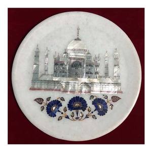 Plaque de travail Taj Mahal, incrustation de marbre pur, en marbre - Product Image 1