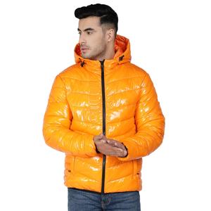 Chaqueta acolchada de invierno de poliéster 100% personalizada para hombre estilo burbuja con capucha y cuello levantado para ropa de calle y de invierno - Product Image 1