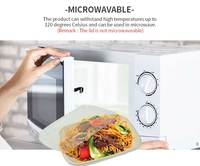 Caja de Embalaje de Alimentos Biodegradable de Pulpa de Caña de Azúcar con 2 Compartimentos, Apta para Microondas, Impermeable, con Grabado Disponible, para Uso Doméstico