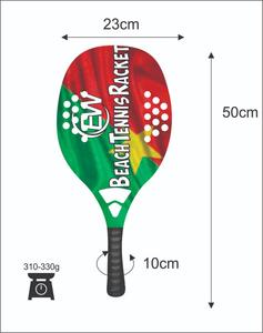 Raqueta de Tenis Playa y Pádel de Fibra de Carbono Personalizada con Logotipos y Combinaciones de Colores, Peso 310-330g, Longitud 50cm - Product Image 3