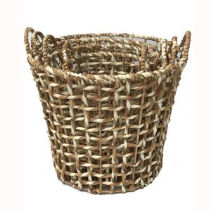 Natural Decorative Handicrafts Water Hyacinth Grass <b>Basket</b> With Handle From Vietnam - Product Image 1