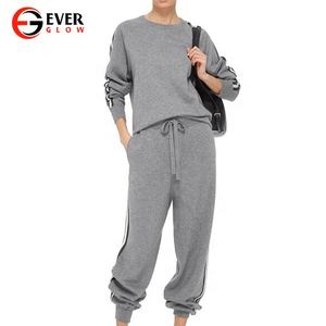 Western Top Fashion New Design Oversize Sweatshirt and Sweatpants Striped <b>Women</b> <b>Tracksuit</b> Set - Product Image 1