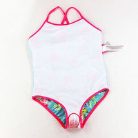 Maillot de bain une pièce pour filles, style string, anti-UV, respirant, rose à carreaux, 100% polyester, vêtements de plage