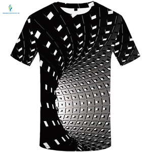 Camiseta de manga corta para hombre, prenda de vestir, con estampado Digital 3D a la moda, de alta calidad, con cuello redondo y diseño de exportación, 100% - Product Image 2