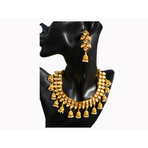 Collar de estilo indio tradicional hecho a mano, kundan jhumka, para mujeres y niñas - Product Image 2